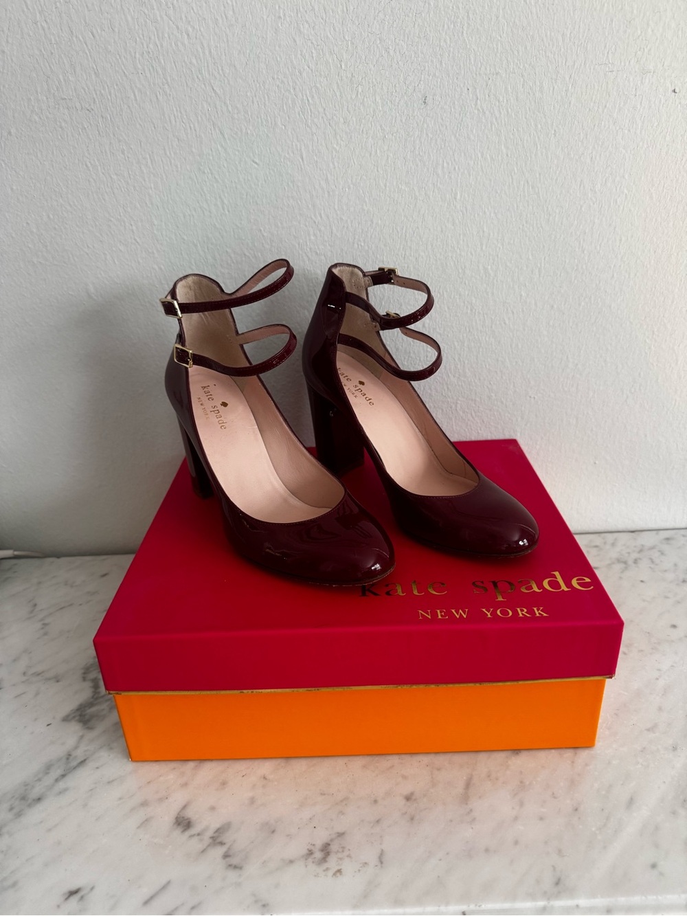 Kate Spade Baneera Heels in burgundy